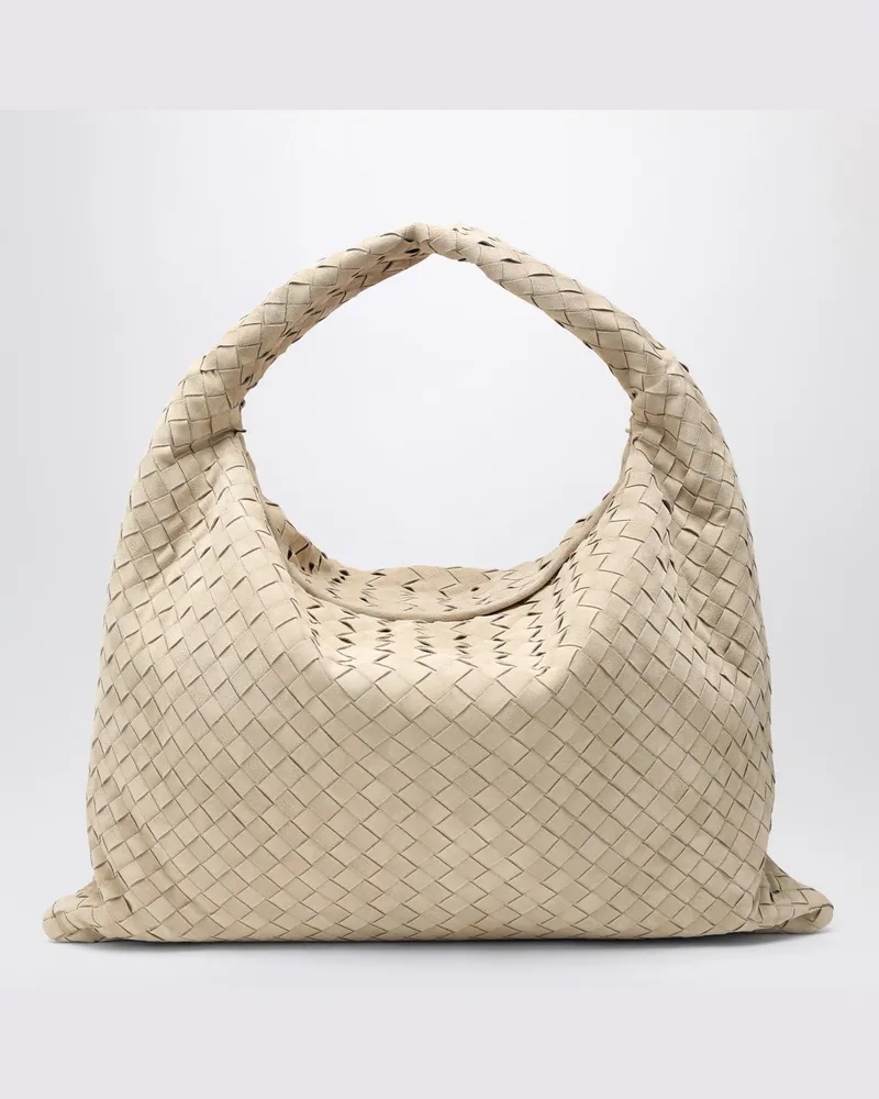 Bottega Veneta Hop große Umhängetasche ecru aus Wildleder Beige
