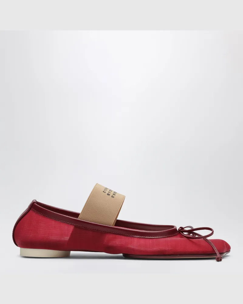 Maison Margiela Rote Numeric Anatomic Ballerinas mit transparenter Oberfläche Red