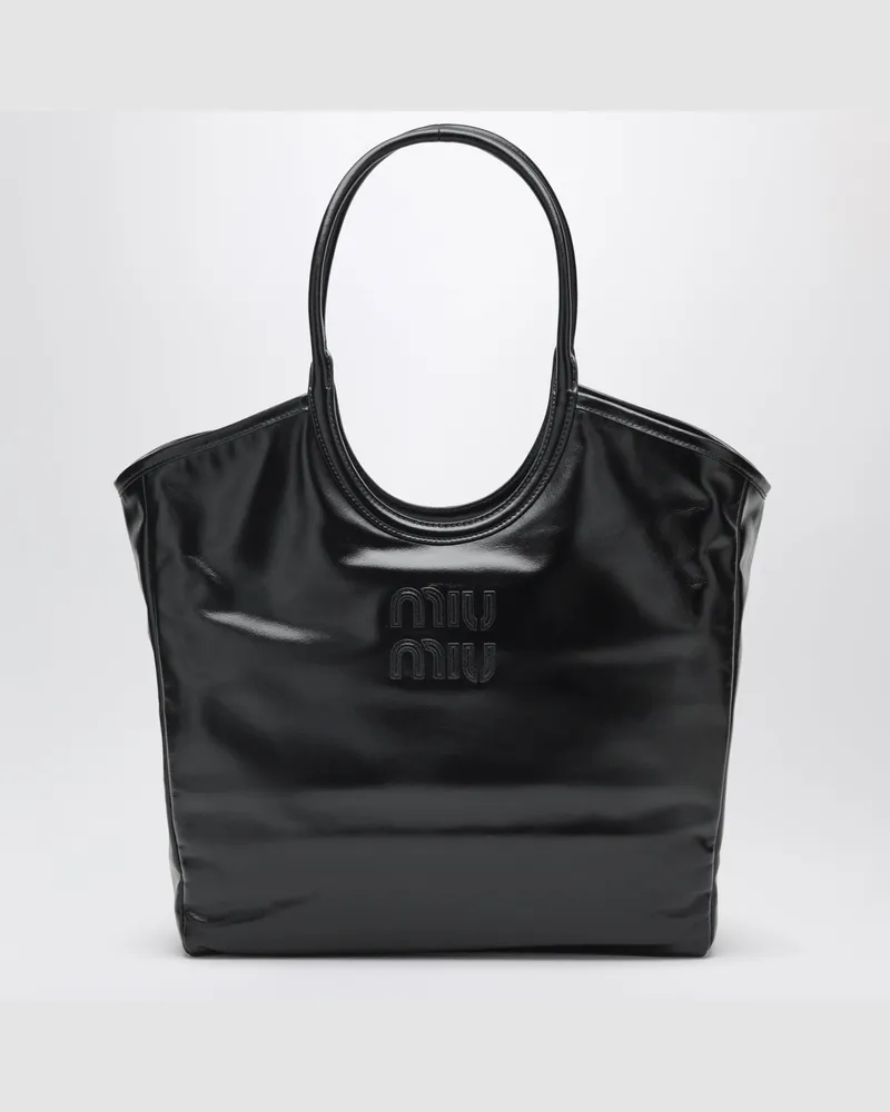 Miu Miu Ivy-Tasche aus schwarzem Leder Black