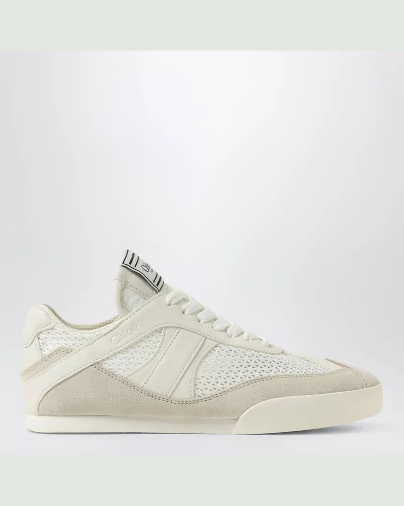 Chloé Kick Sneakers Cloudy Cream aus Mesh und Leder Yellow