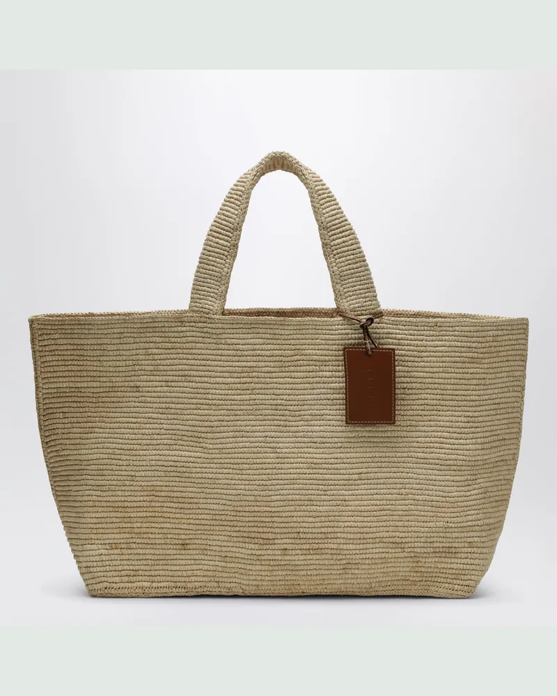 Manebí Große Tote-Bag aus Raffia Beige
