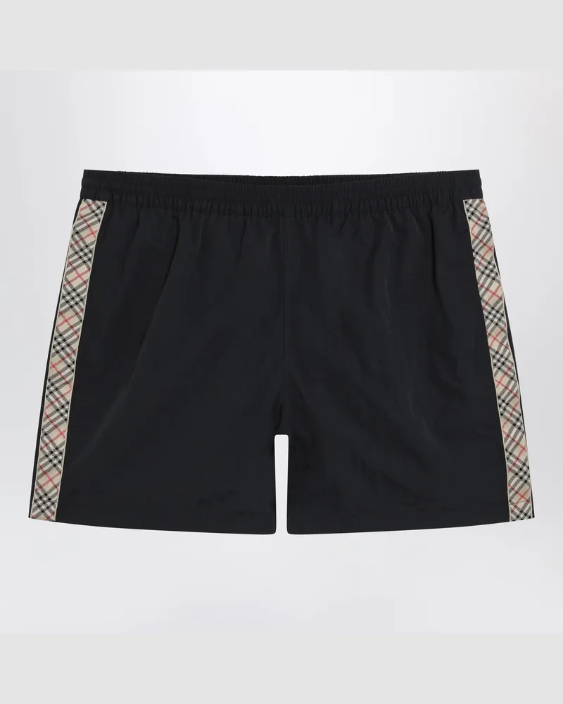 Burberry Badeshorts mit Check-Besatz aus Nylon in Schwarz Black