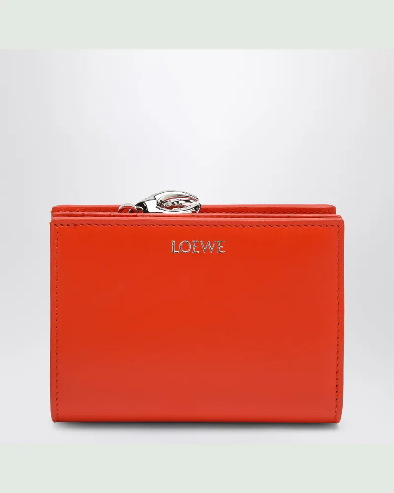 Loewe Orange Claw Kompakte Ledergeldbörse Orange