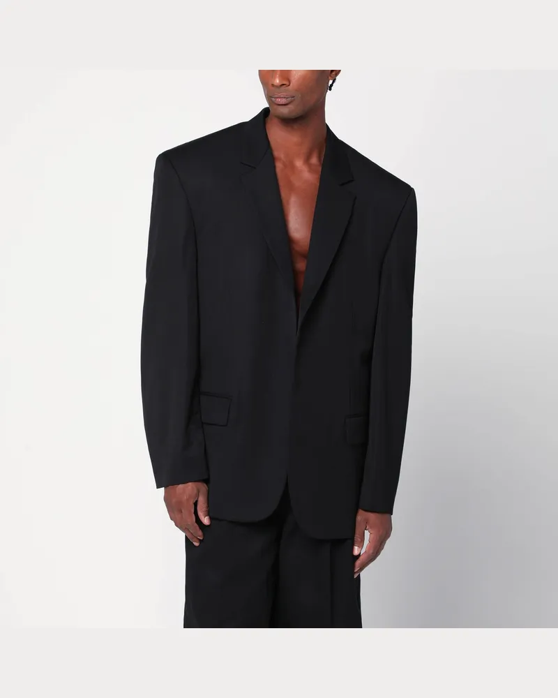 Balenciaga Einreihiges Sakko schwarz aus Wolle 