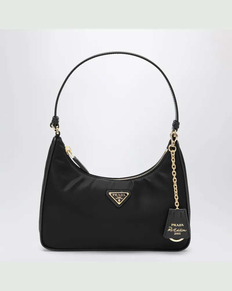 Prada Re-Edition 2005 Tasche aus schwarzem Re-Nylon und Saffianoleder Black