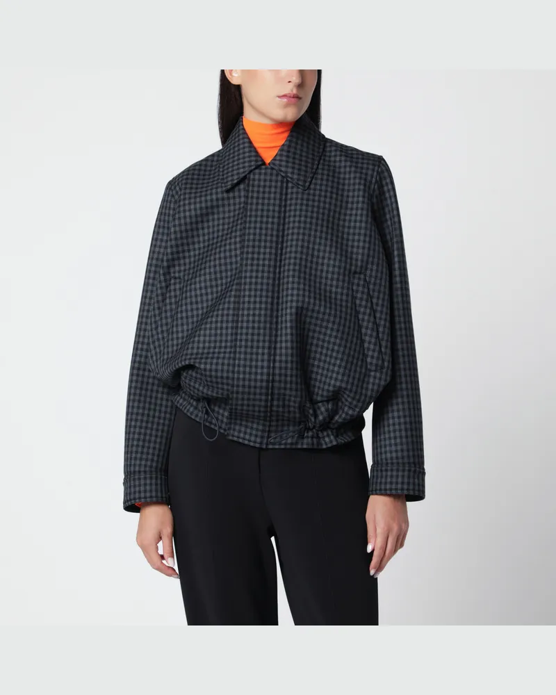 Loewe Blaue und schwarze Wolljacke mit Kordelzug Multicolor
