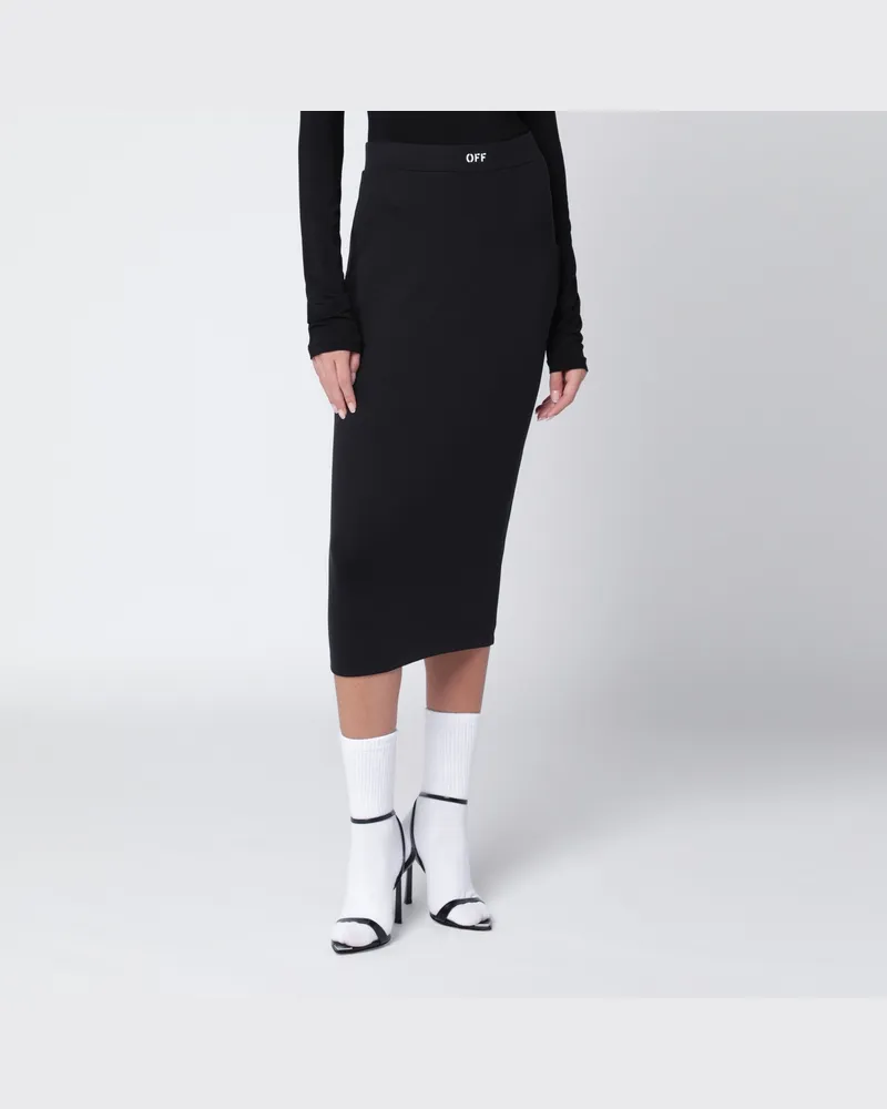 OFF-WHITE Schwarzer Bleistiftrock mit OFF-Logo 