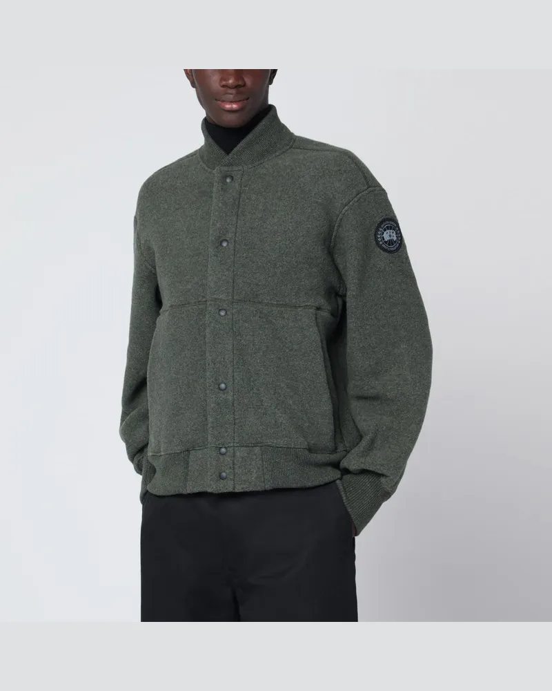 Canada Goose Hudson Bomber aus Salbeigrünem Fleece Black Label Grün