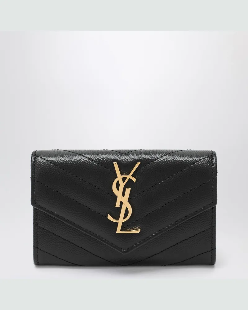 Saint Laurent Kleines schwarzes Portemonnaie Monogram Envelope Black