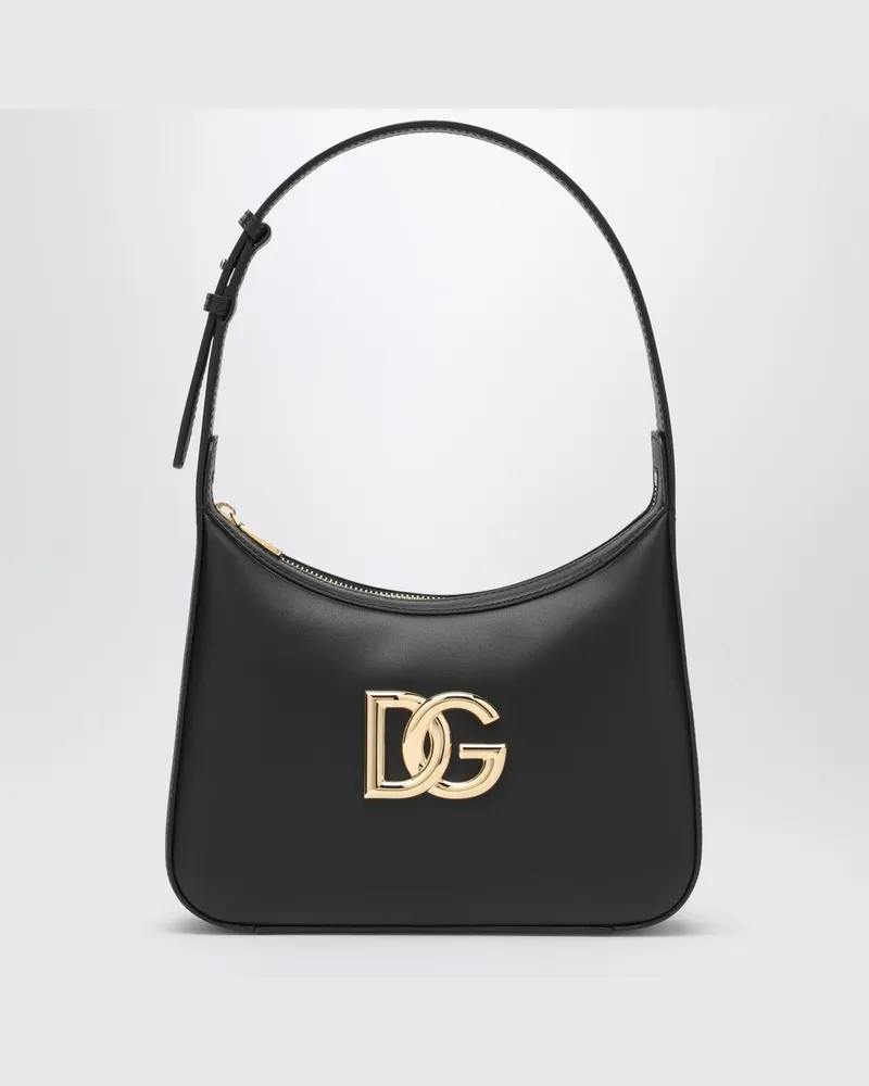 Dolce & Gabbana Schwarze Schultertasche 3.5 aus Leder Schwarz