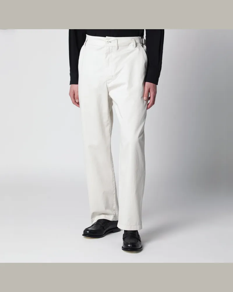 Christophe Lemaire Puderweiße Baumwollhose White