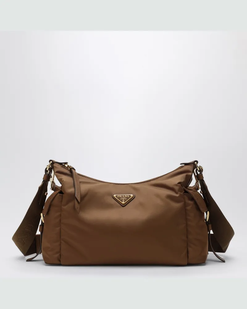 Prada Explore große Brandy-Tasche aus Re-Nylon und Leder Brown