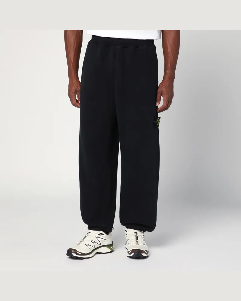 Stone Island Schwarze Jogginghose aus Baumwolle Schwarz