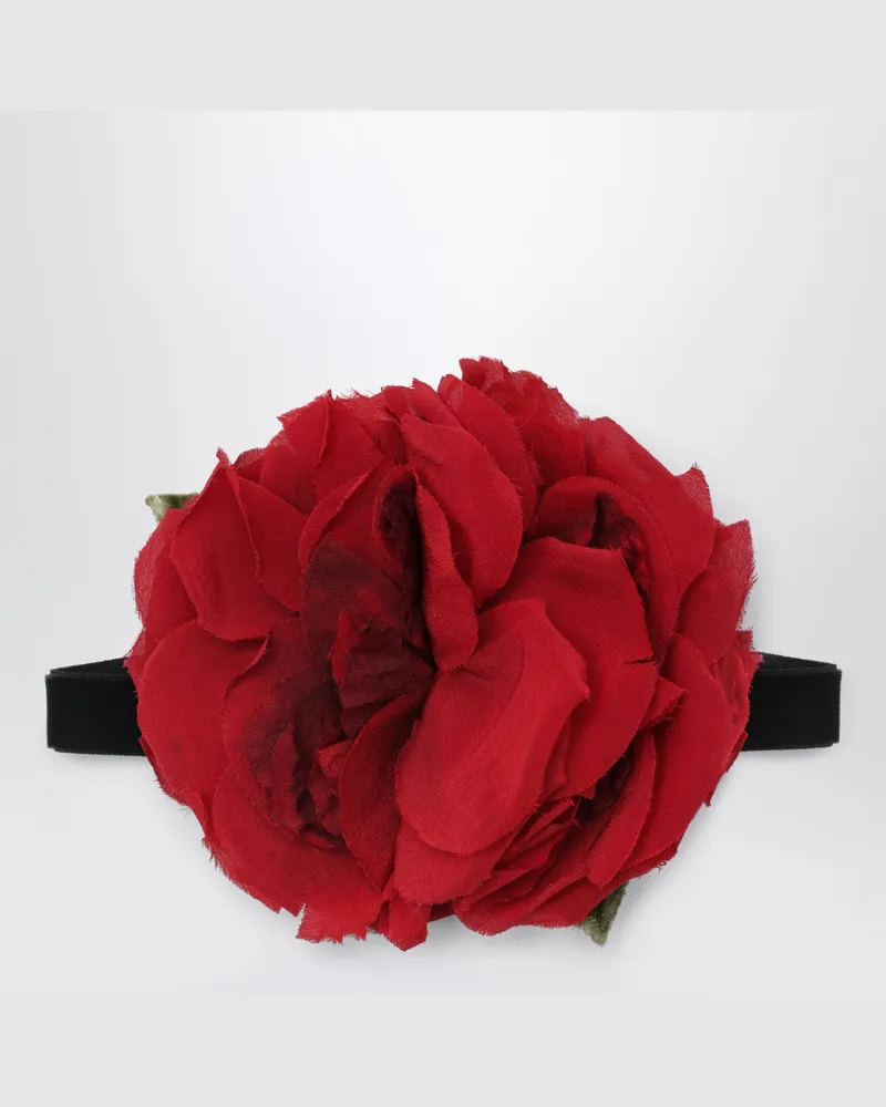Dolce & Gabbana Choker mit großer roter Blume Red