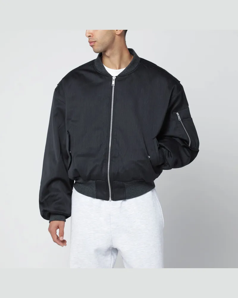 Entire Studios Grauer Bomber aus Wollmischung mit Reißverschluss Grey