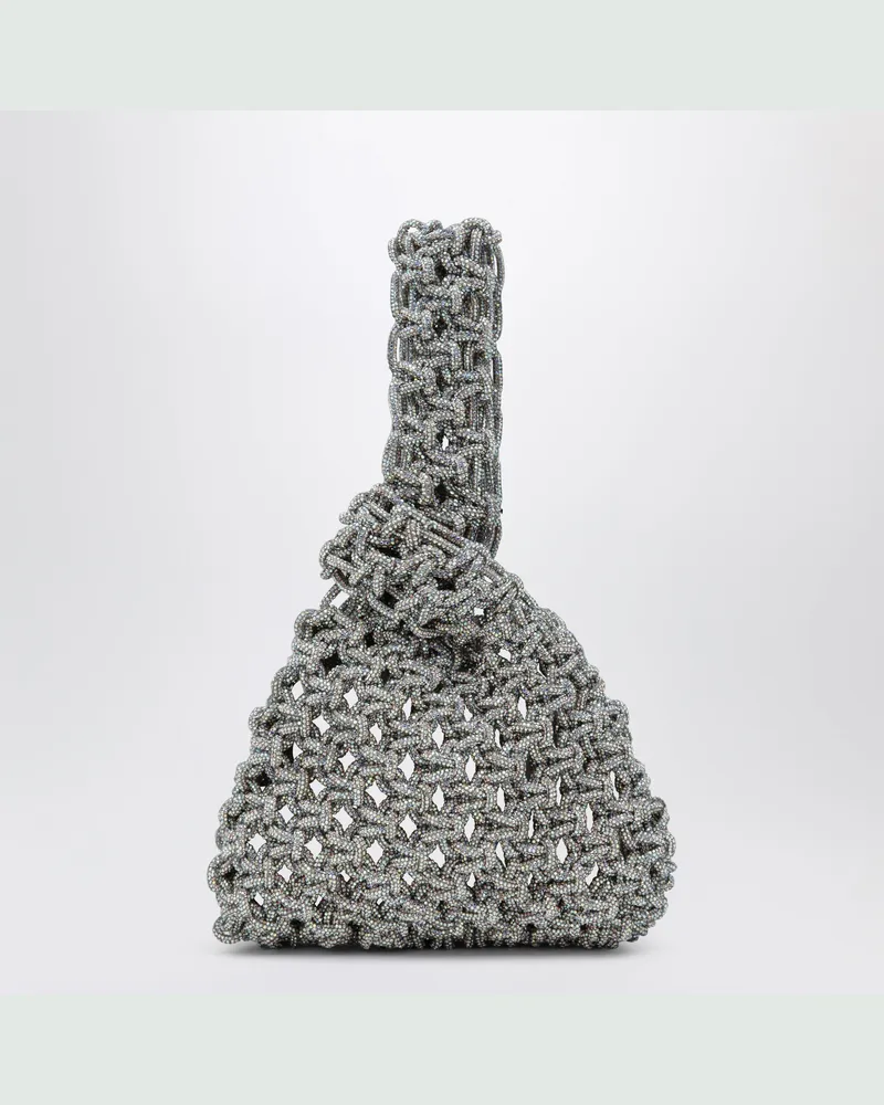 HIBOURAMA Niky Schmucktasche silber mit Kristallen 