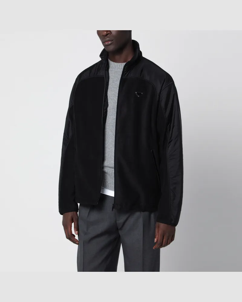 Prada Schwarzer Fleece-Blouson Black