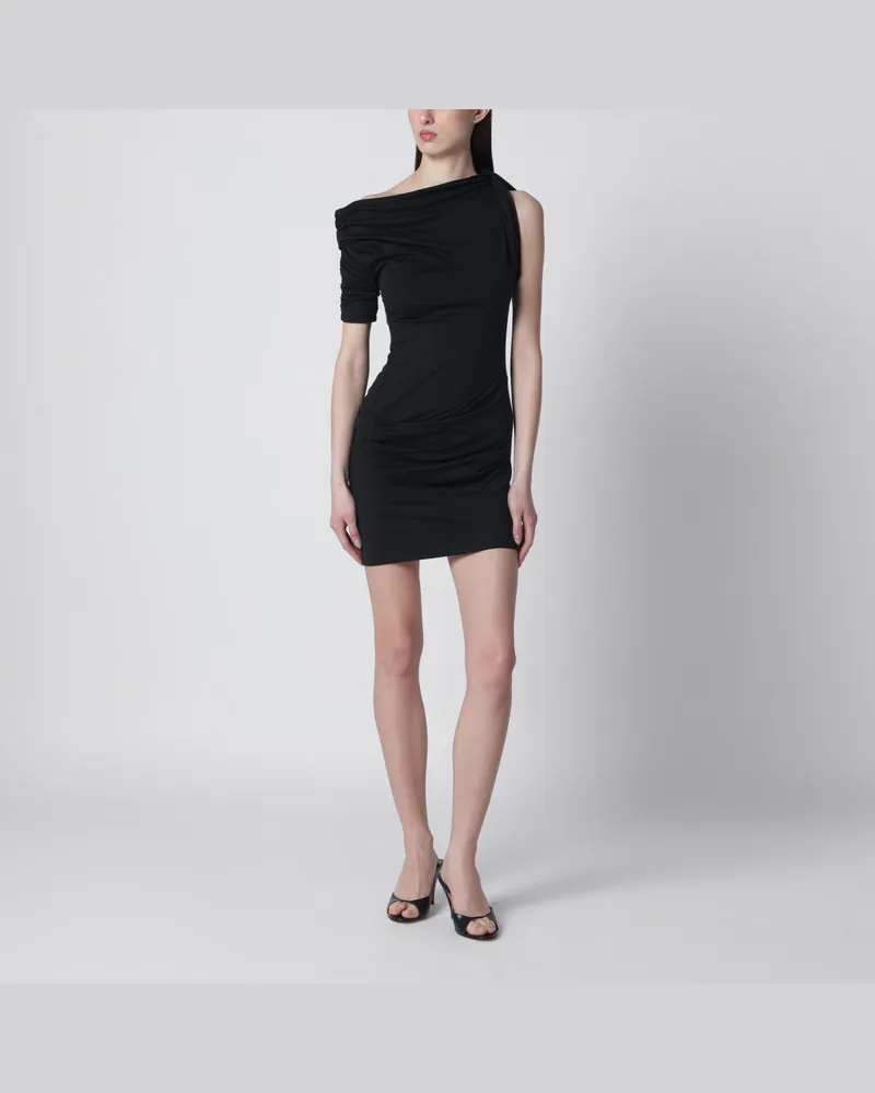 Jacquemus Schwarzes Drapeado-Minikleid 