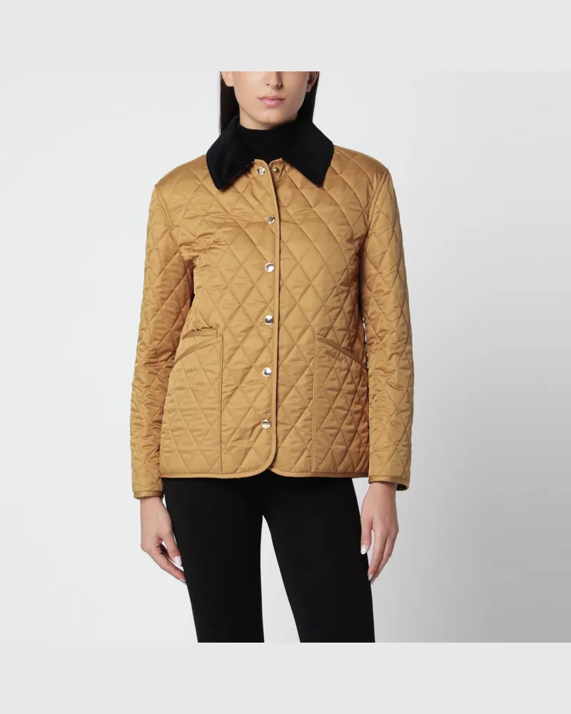 Burberry Kamelfarbene Steppjacke Brown