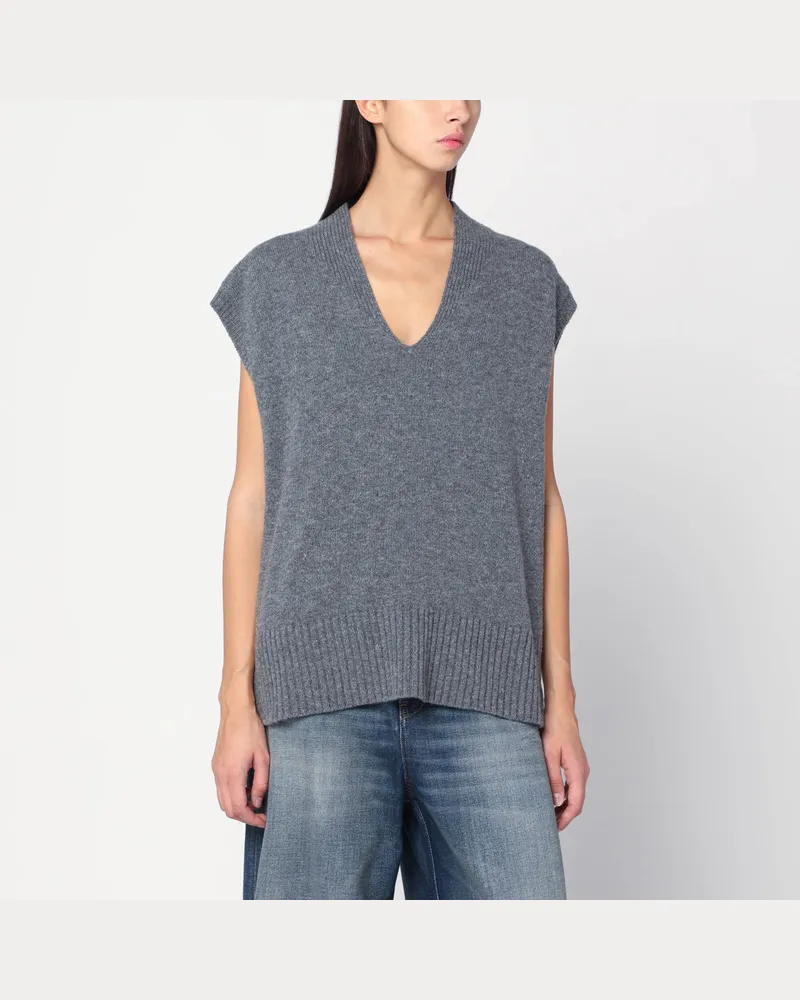 Roberto Collina Weite graue Wollweste Grey