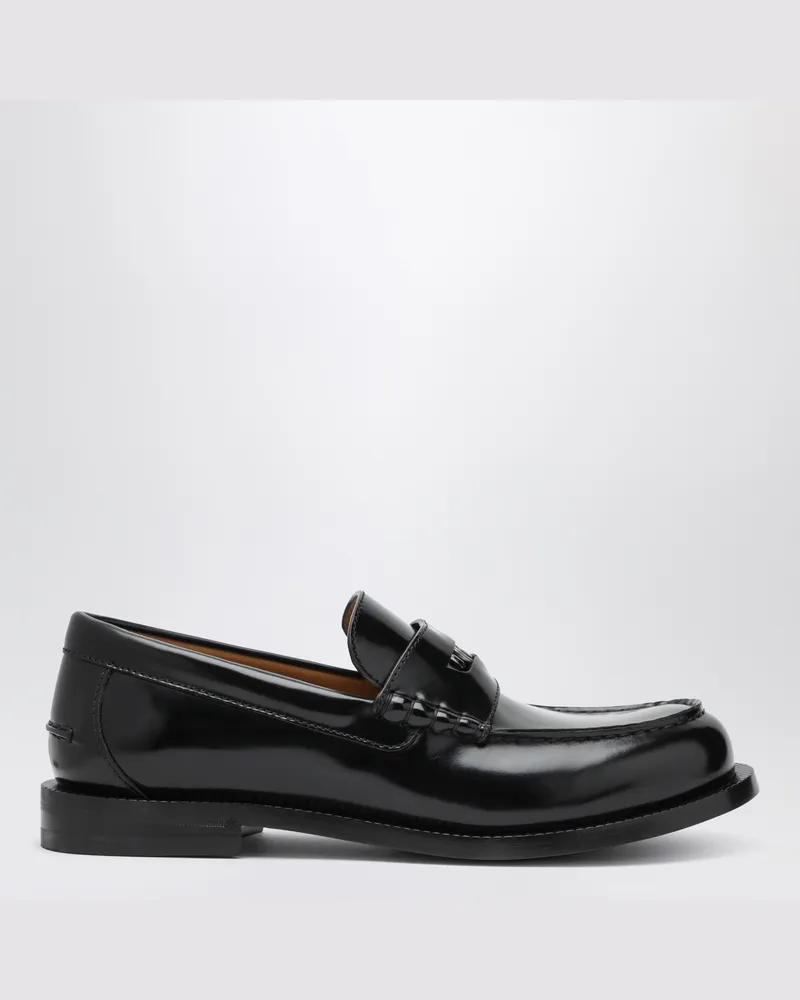 Gucci Schwarzer Loafer mit abnehmbarem GG-Detail Black