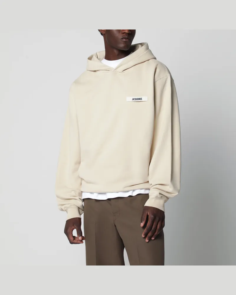Jacquemus Beiger Hoodie mit Grosgrain-Logo Beige