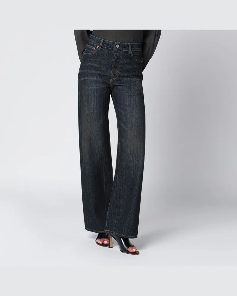 Our Legacy Indigoblaue Jeans mit Vintage-Effekt Schwarz