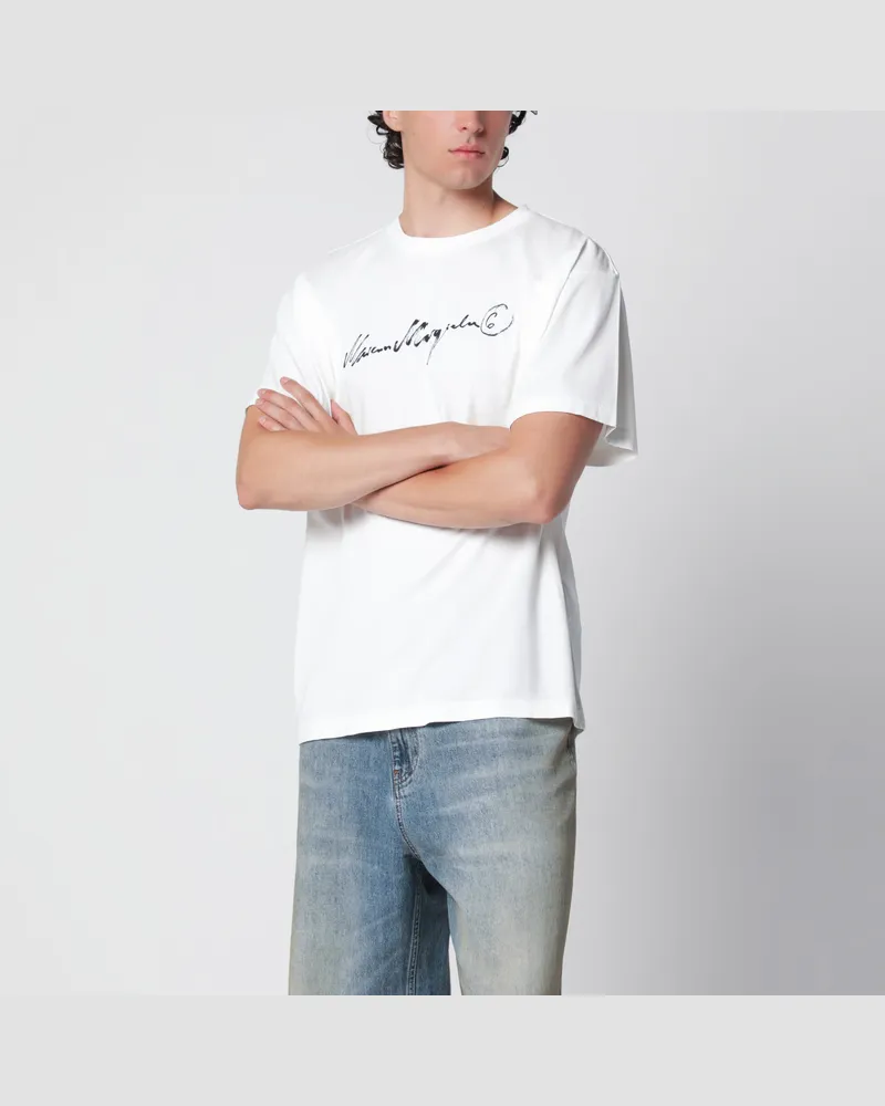Maison Margiela Weißes T-Shirt mit Logo-Print White
