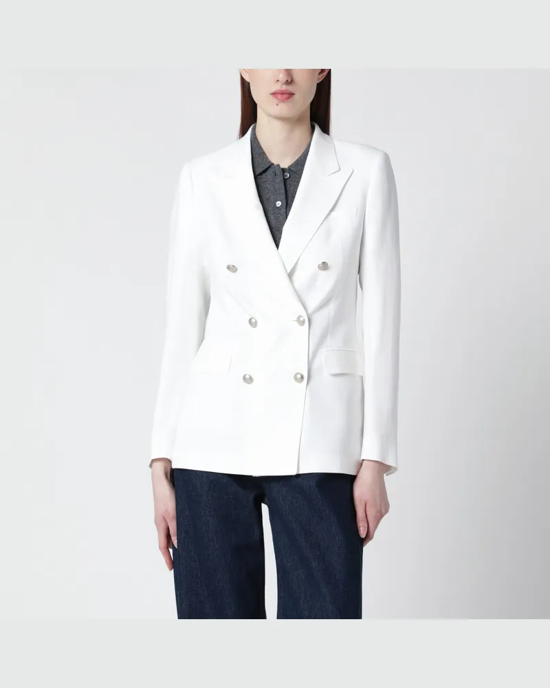 Tagliatore Weiße doppelreihige Jacke White