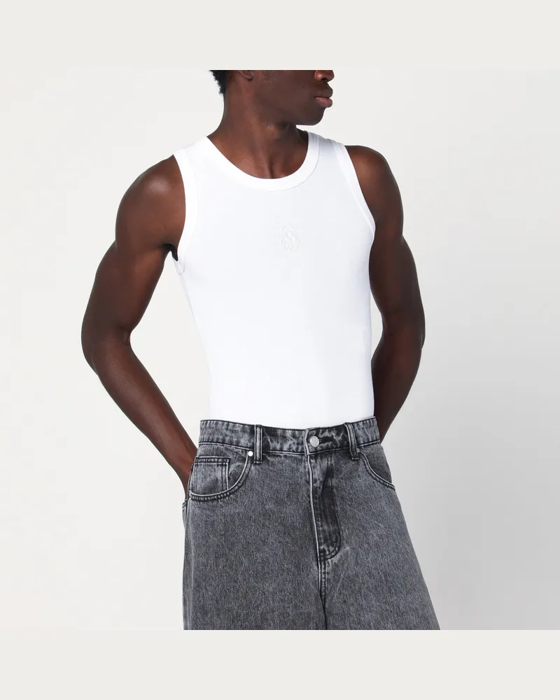 Alexander McQueen Weißes Tank-Top aus Baumwolle 