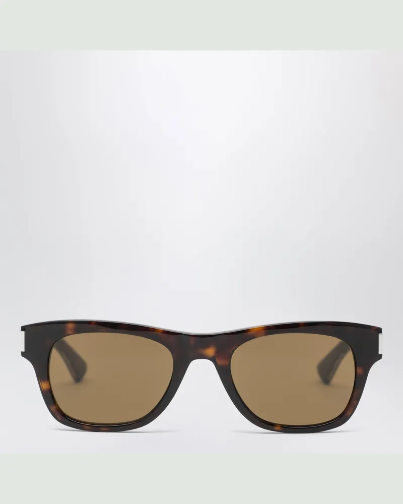 Saint Laurent Rechteckige Sonnenbrille in Havanna Brown