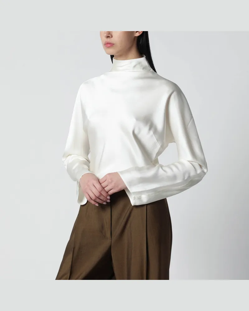 Róhe Bluse aus Satin in Creme 