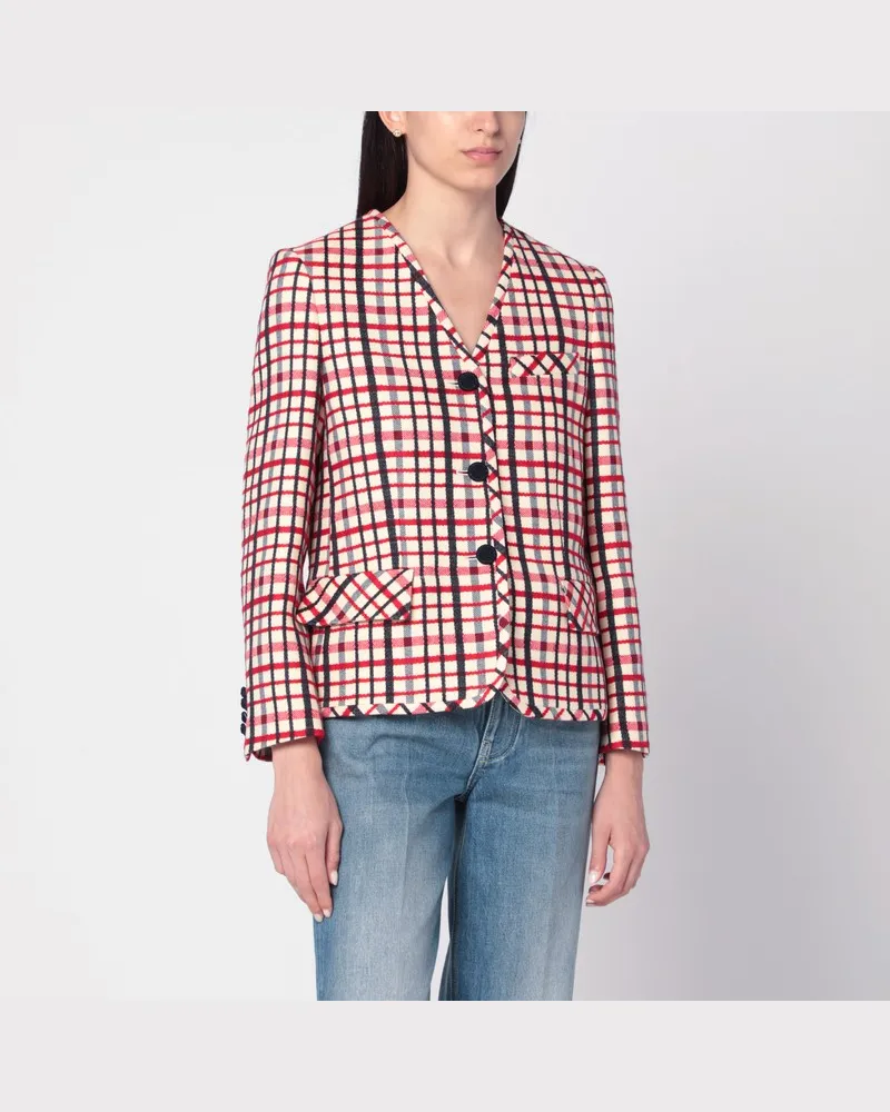Valentino Garavani Jacke mit Karomuster aus Schurwolle und Baumwolle Mehrfarbig