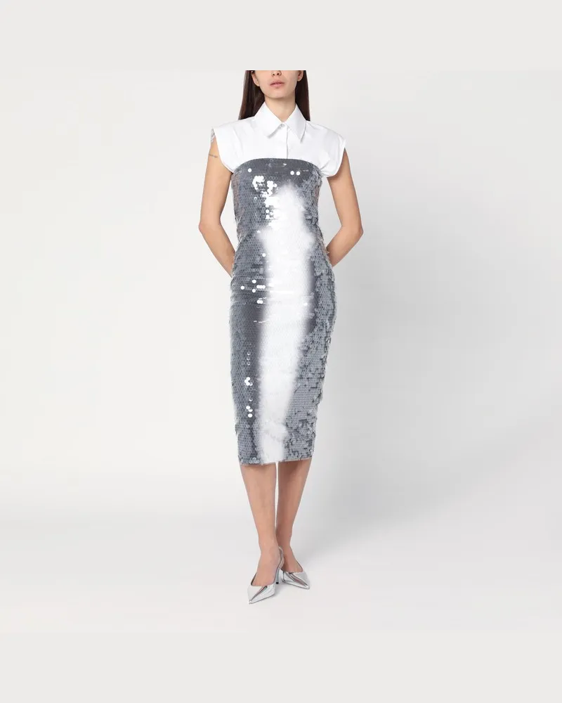 SPORTMAX Midikleid mit Pailletten im Farbverlauf Schwarz