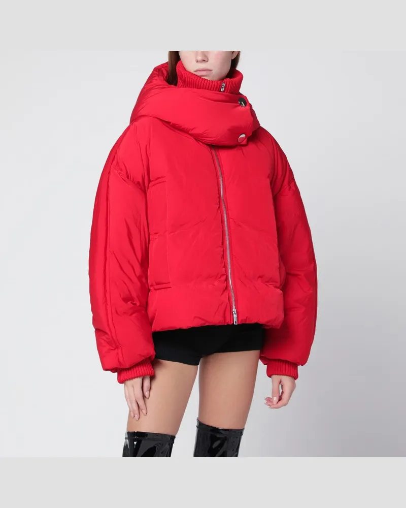 SPORTMAX Rote wasserabweisende kurze Daunenjacke Grau