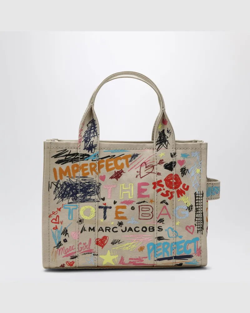 Marc Jacobs The Tote Bag klein beige mit Punk-Schriftzug Beige