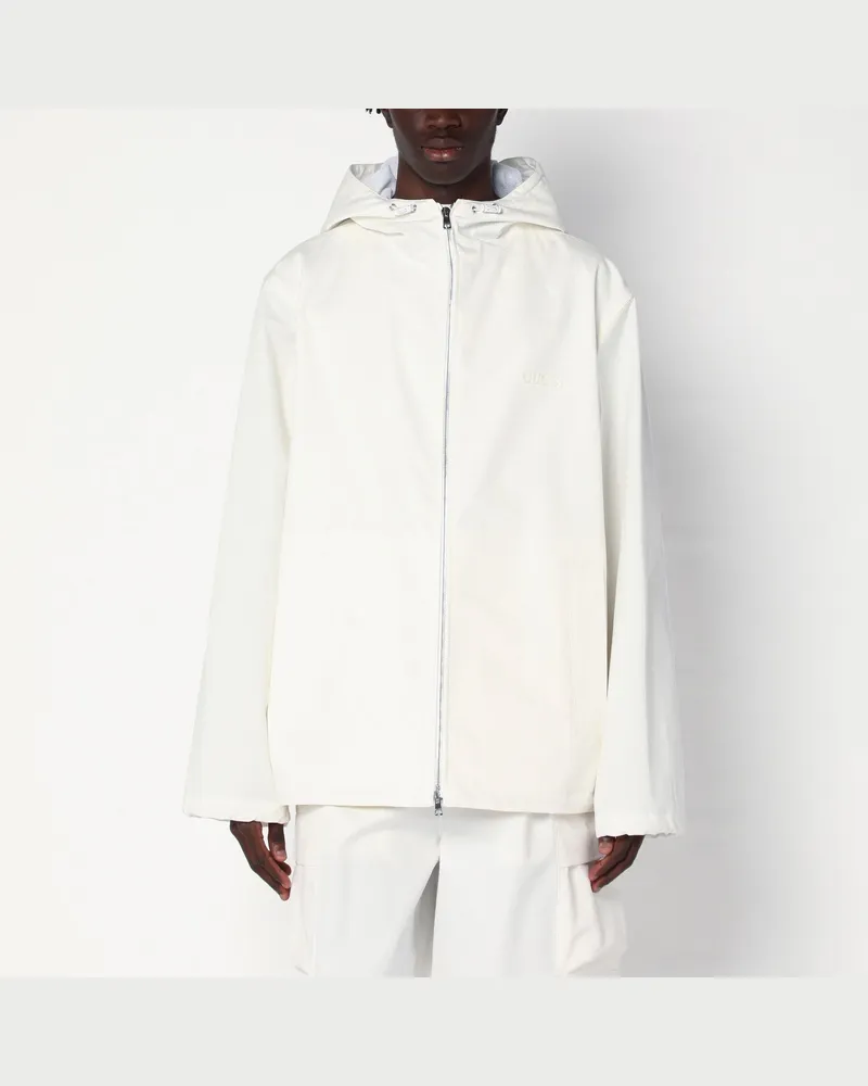 Gucci Weiße Jacke mit Reißverschluss und Logodruck White