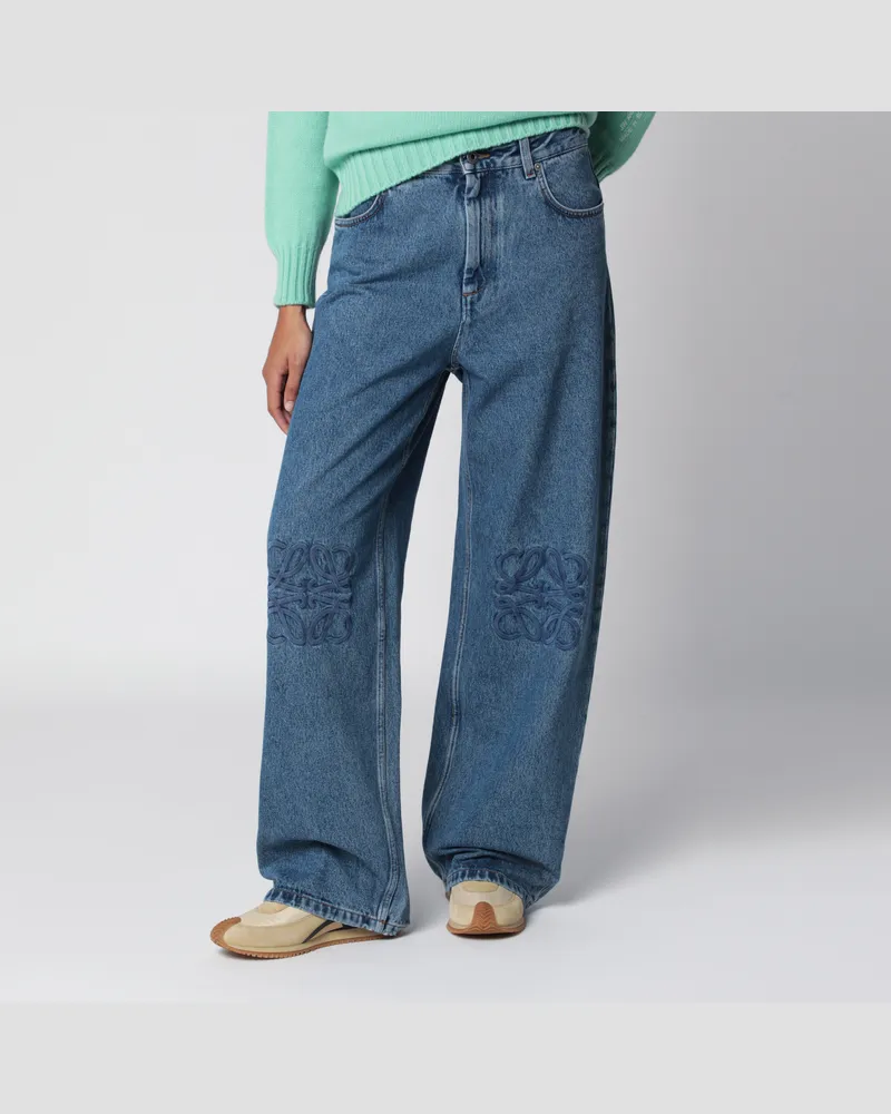 Loewe Blaue Anagram Baggy-Jeans Blue