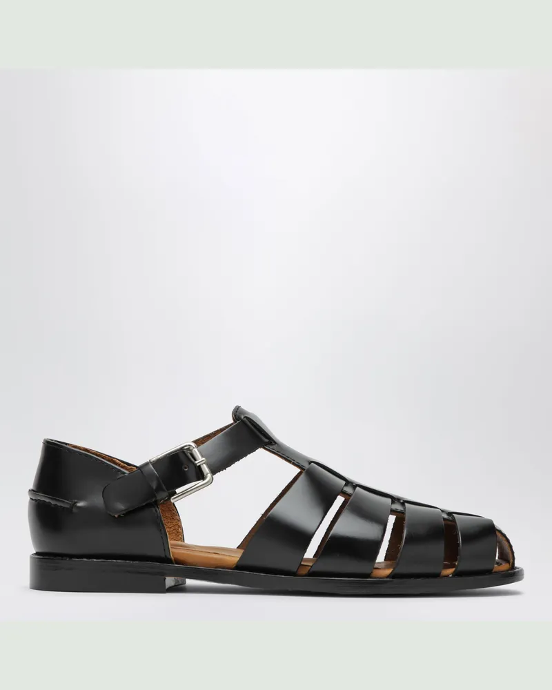 Sebago Gurkha Tale Sandalen aus schwarzem Leder Black