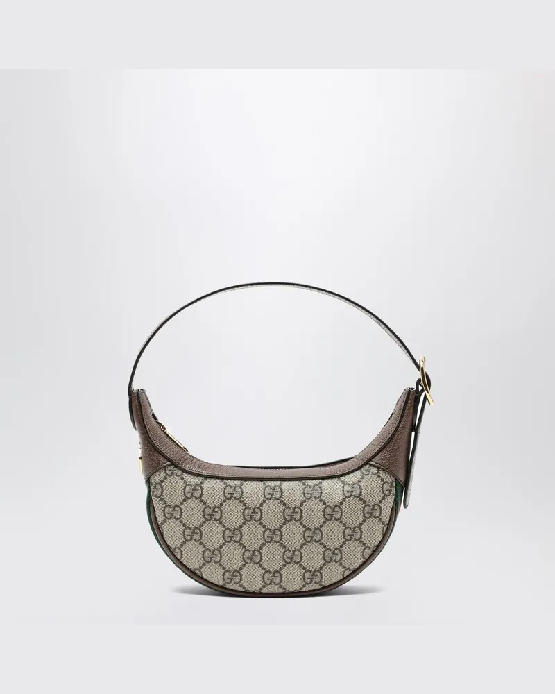 Gucci Kleine Ophidia Tasche aus GG Supreme-Stoff Beige