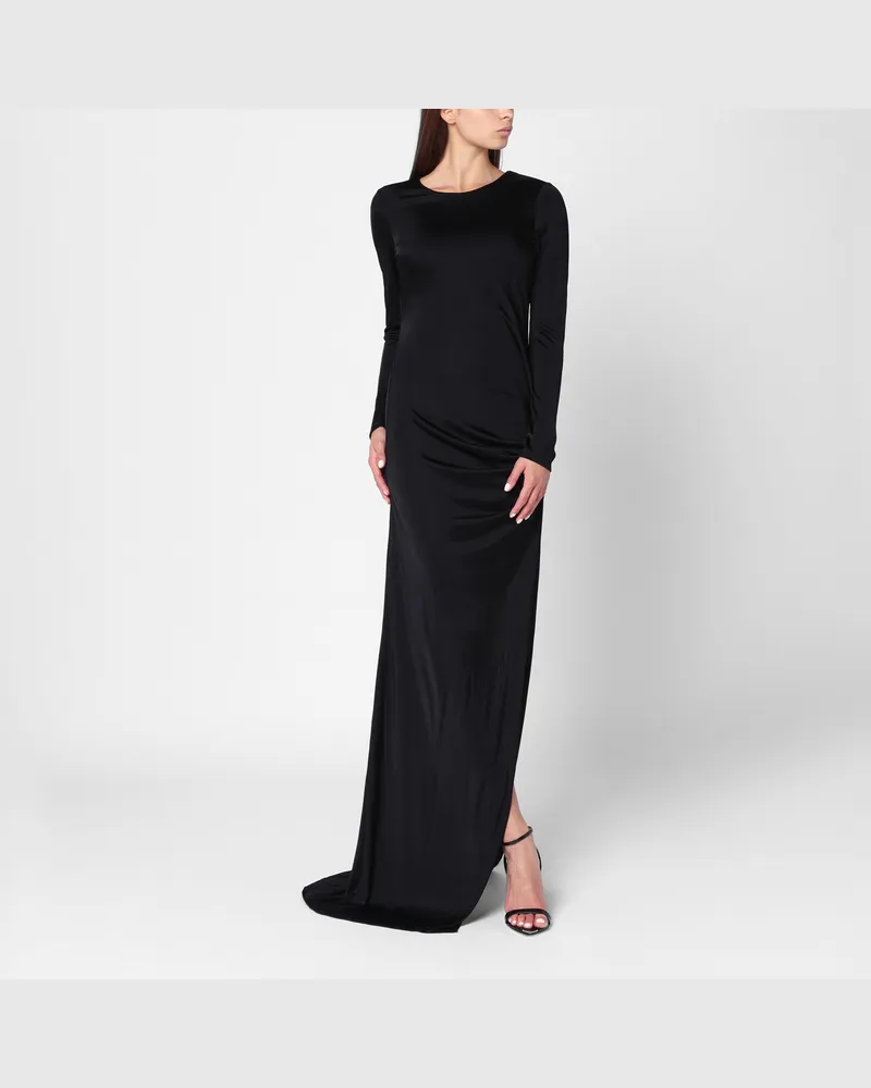 Giuseppe di Morabito Langes schwarzes Kleid mit Broschendetail Black