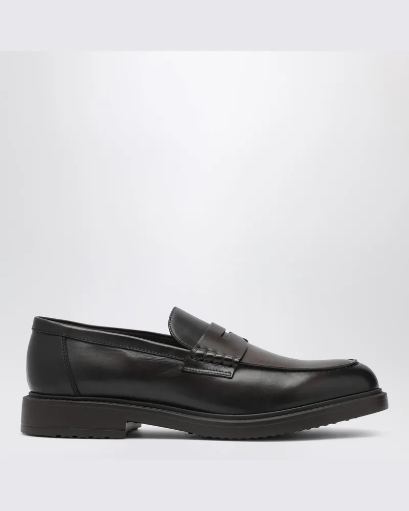 Doucal´s Dunkelbrauner Loafer mit Riemchen Braun