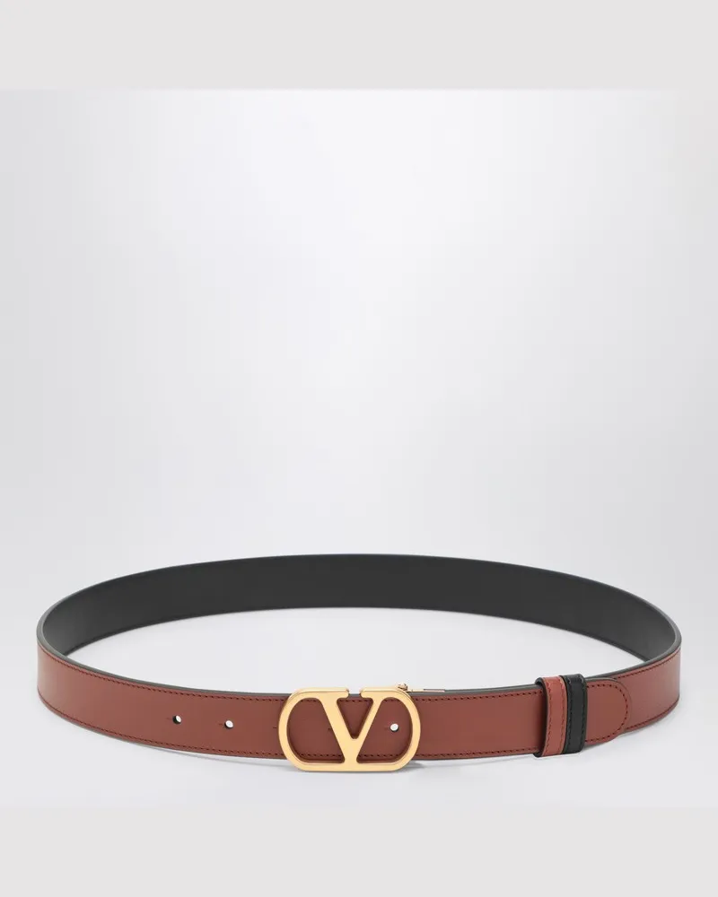 Valentino Garavani Umkehrbarer Vlogo Signature Gürtel braun/schwarz Braun