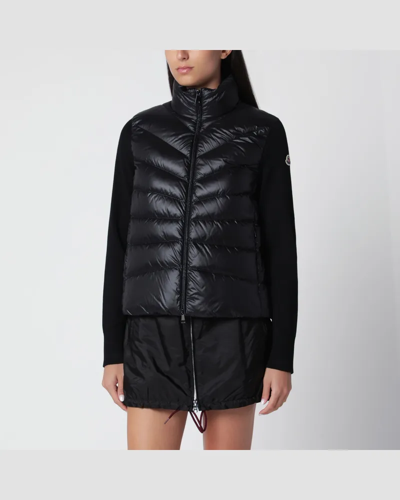 Moncler Schwarze Steppjacke aus Polyester Black