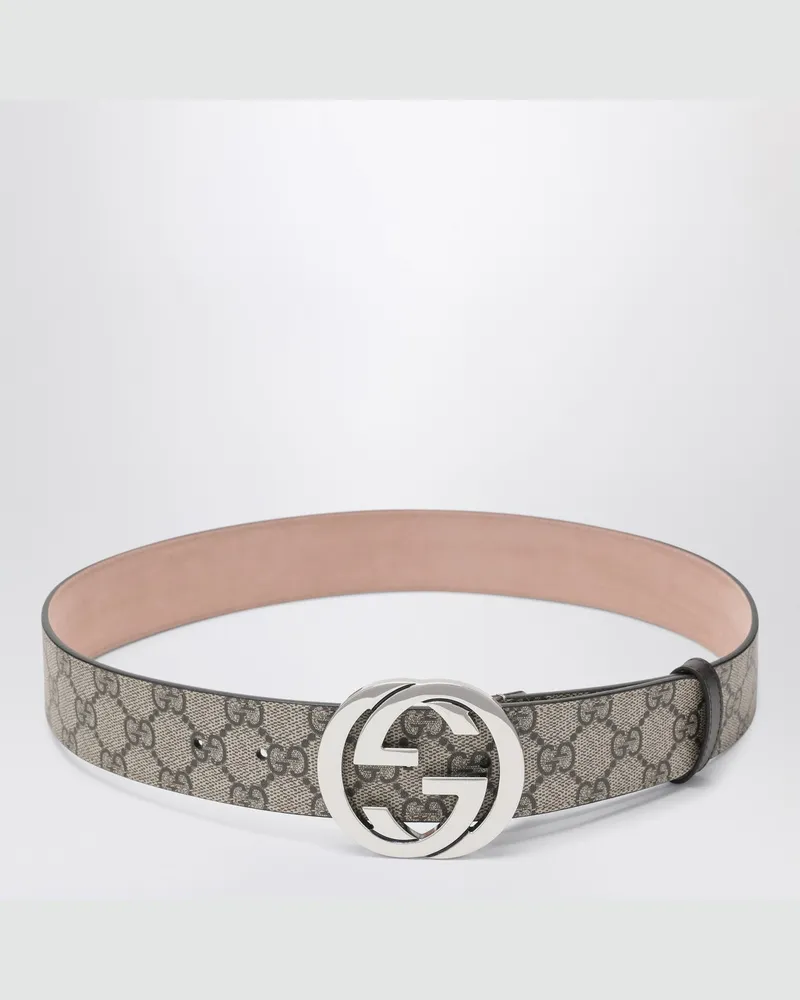 Gucci Gürtel aus GG-Supreme-Stoff mit GG-Schnalle Beige