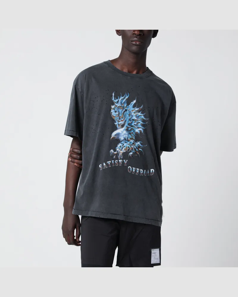 Satisfy MothTech Aged Black T-Shirt mit Logo-Print 