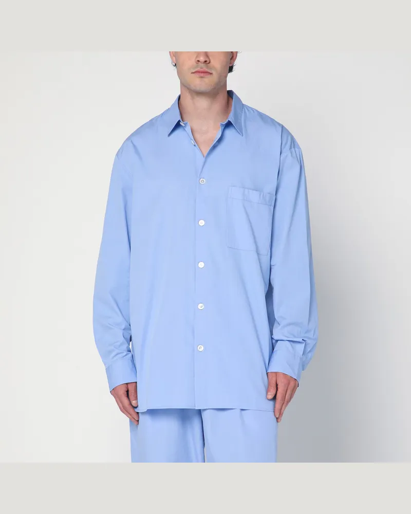 TEKLA Cornflower blue pyjama shirt Blue