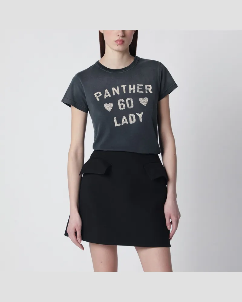 Valentino Garavani Schwarzes Panther-Lady-T-Shirt Black