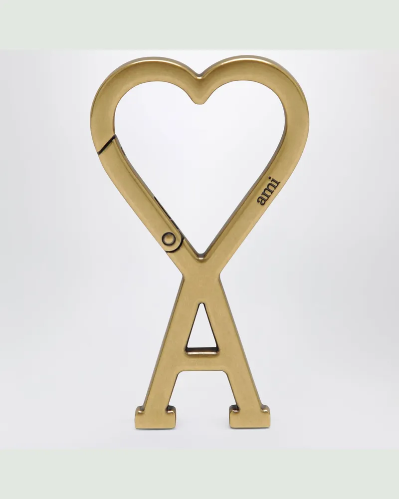 AMI Paris Ami de Caur Schlüsselanhänger mit Karabiner aus goldfarbenem Metall Metal