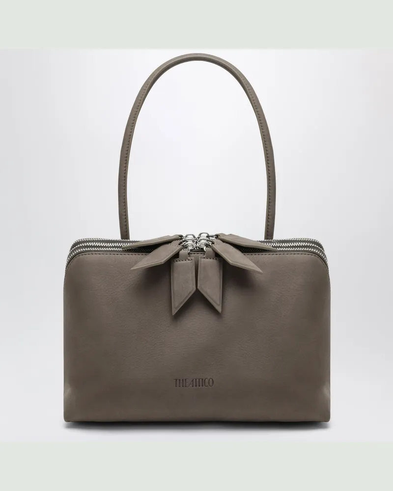 ATTICO Schultertasche L' Altra di Milano in Grau aus Nubukleder Grey